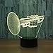 Produktbild Trompete 3D Illusion Lampe drei Muster und 7 Farbwechsel Dekor Lampe - perfekte Geschenke für Kinder