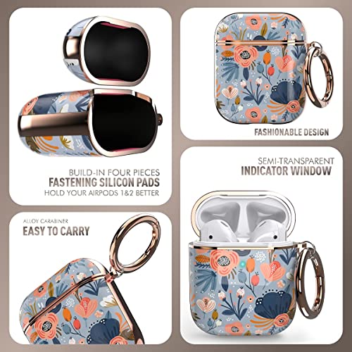 Wenew Protective Airpods Case Cover Designed For Apple Airpods 2 & 1, Cute Fadeless Patterns Shockproof Hard Case Cover With Portable Keychain Clip For Girls Kids Women Men #TOP2