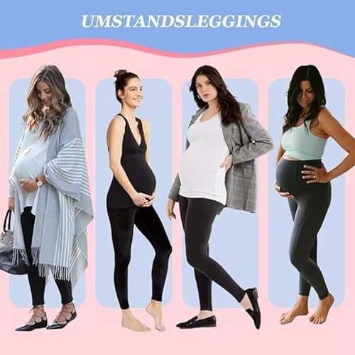 TNNZEET Umstandsleggings High Waist Umstandsmode Damen Umstandshose Schwangerschaft Leggings Lang für Yoga(Weiß,L)