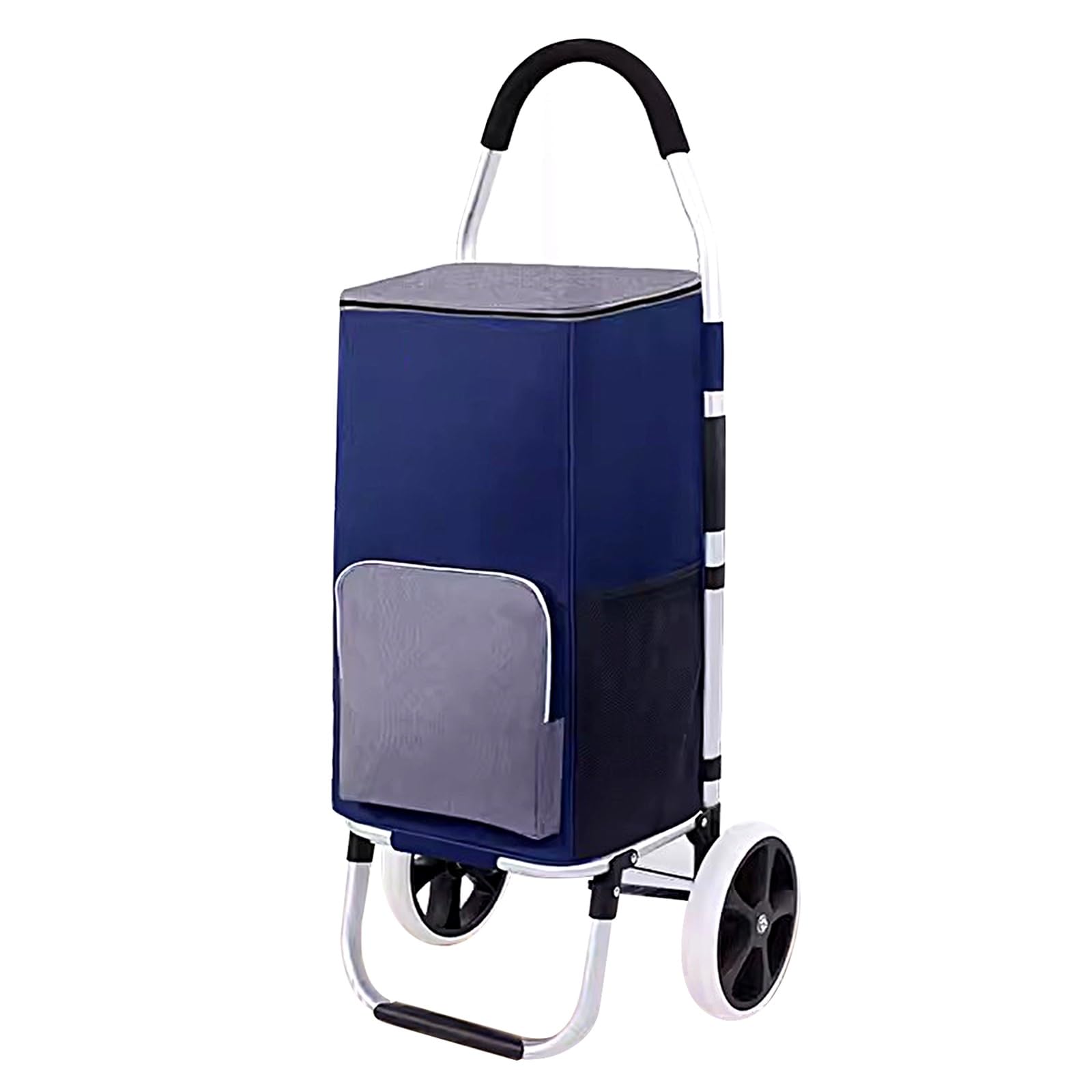 DELURA Zusammen Klappbarer Einkaufswagen, Tragbarer Einkaufswagen, DREI Farben Zur Auswahl, for Wäsche, Einkaufen, Lebensmittel, Gepäck (Color : B)
