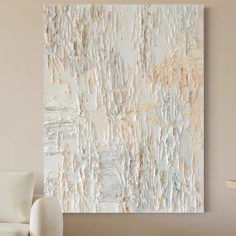 Genérico Cuadros Modernos, Decoración De Pared De Arte Abstracto 100% Pintada A Mano, Pintura Al Óleo Ondulada Sobre Lienzo, Obra De Arte Con Textura Original Sin Marco, Estética Familiar, Pared