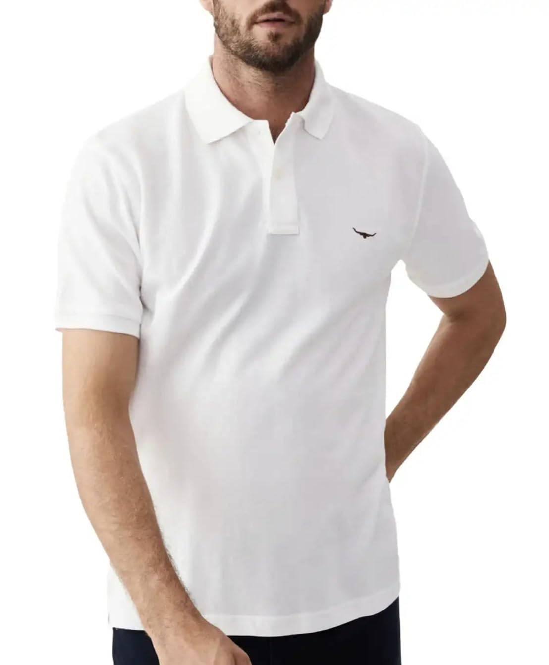 RM Williams Mens Rod Polo Shirt (UK, Alpha, S, Regular, Regular, White)