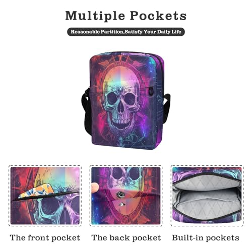 messenger bags Crossbody Bags For Women Womens Cross Body Purse Bags Adjustable Strap for Casual Casual- Dreamy Colors Tarot Pirate Skull2