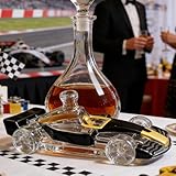 Design élégant et épuré : la carafe à whisky présente un design transparent avec une forme épurée inspirée de la course, offrant des effets visuels saisissants qui améliorent à la fois les configurations de bar et les affichages de décoration d'intérieur, parfait pour les environnements divertissants élégants