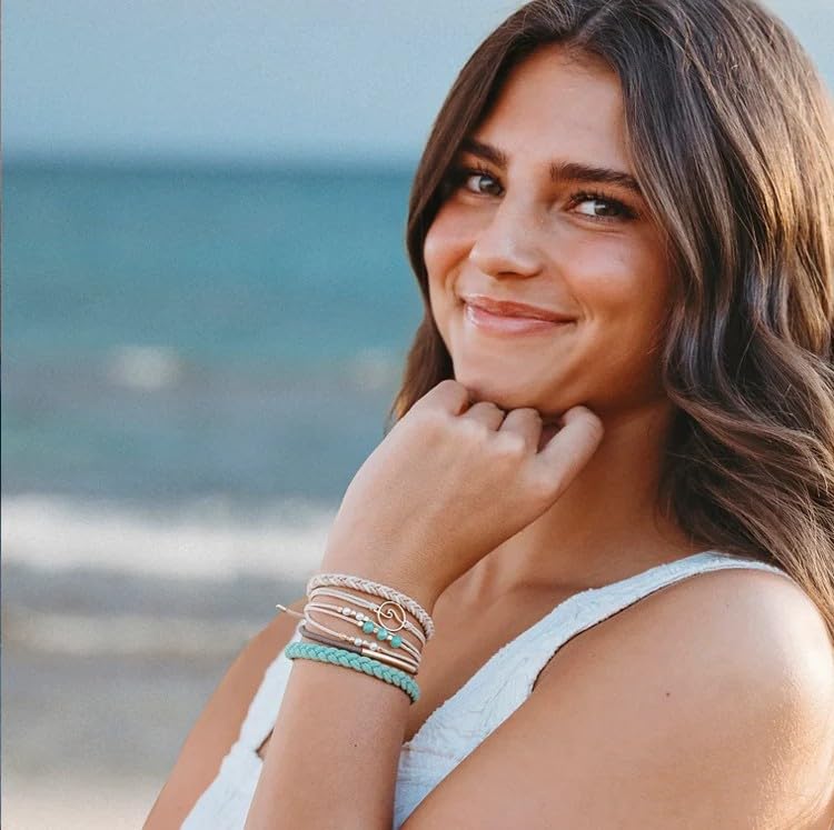 K'lani Reflect Bracelets for Women – Elastic Bracelets and Boho Hair Ties – Cute Hair Ties for Women and Hair Tie Accessories – Stylish Bracelets Boho Style for Hair and Wrist – Set of 5 (Large)