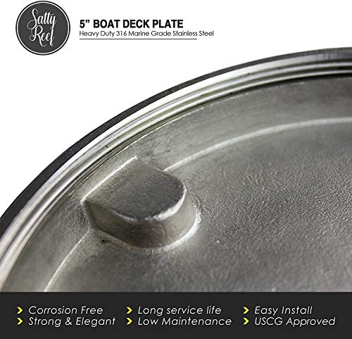 Salty Reef Marine Hardware - 5“ Boat Deck Plate - Made From Heavy Duty 316 Marine Grade Stainless Steel - Comes Now With Key To Remove Plate. #TOP2