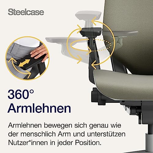 Steelcase Ergonomischer Bürostuhl: Gesture, 360°-Armlehnen, Trüffel – Ansicht 6