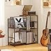 ThreeHio Record Player Stand, Turntable Stand with Vinyl Storage Holds up to 300+ Albums, Storage Cabinet for Vinyl Records, Record Player Table for Living Room