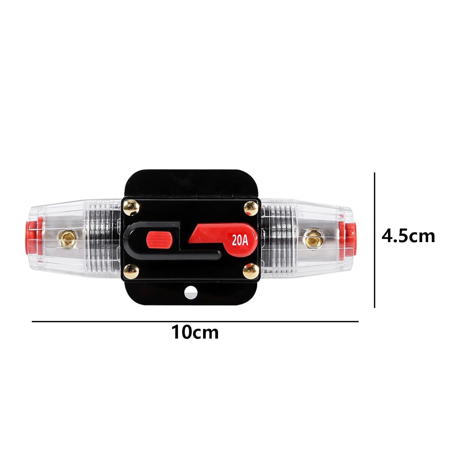 2 sztuki samochodowych uchwytów bezpiecznikowych 12 V-24 V DC Inline, wyłącznik automatyczny, wyłącznik automatyczny (20 A)