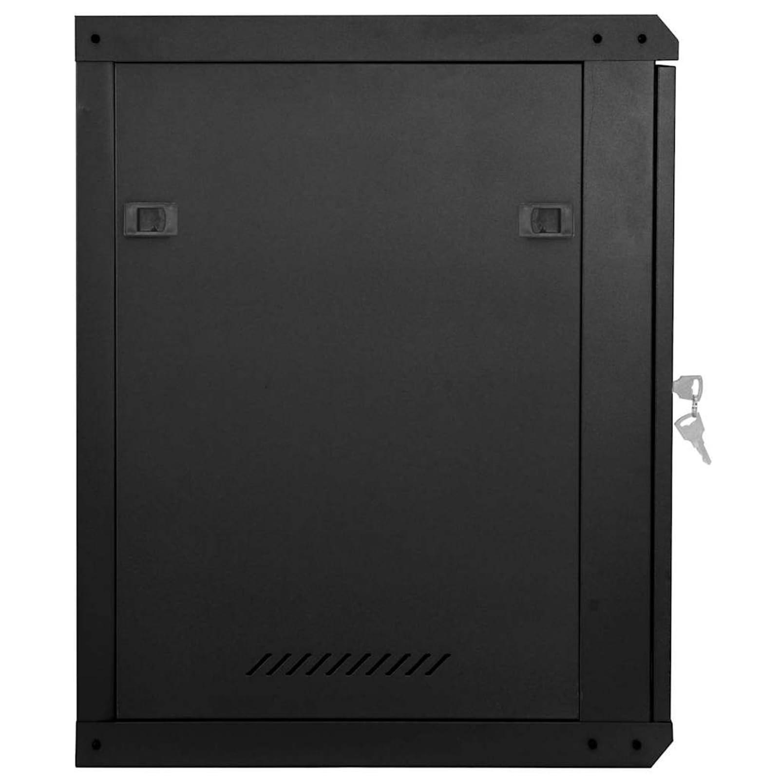 Homgoday Armadietto a Rete da Parete Nero 53x60x60 cm Acciaio e Vetro Temperato con Serratura per Ufficio e Casa