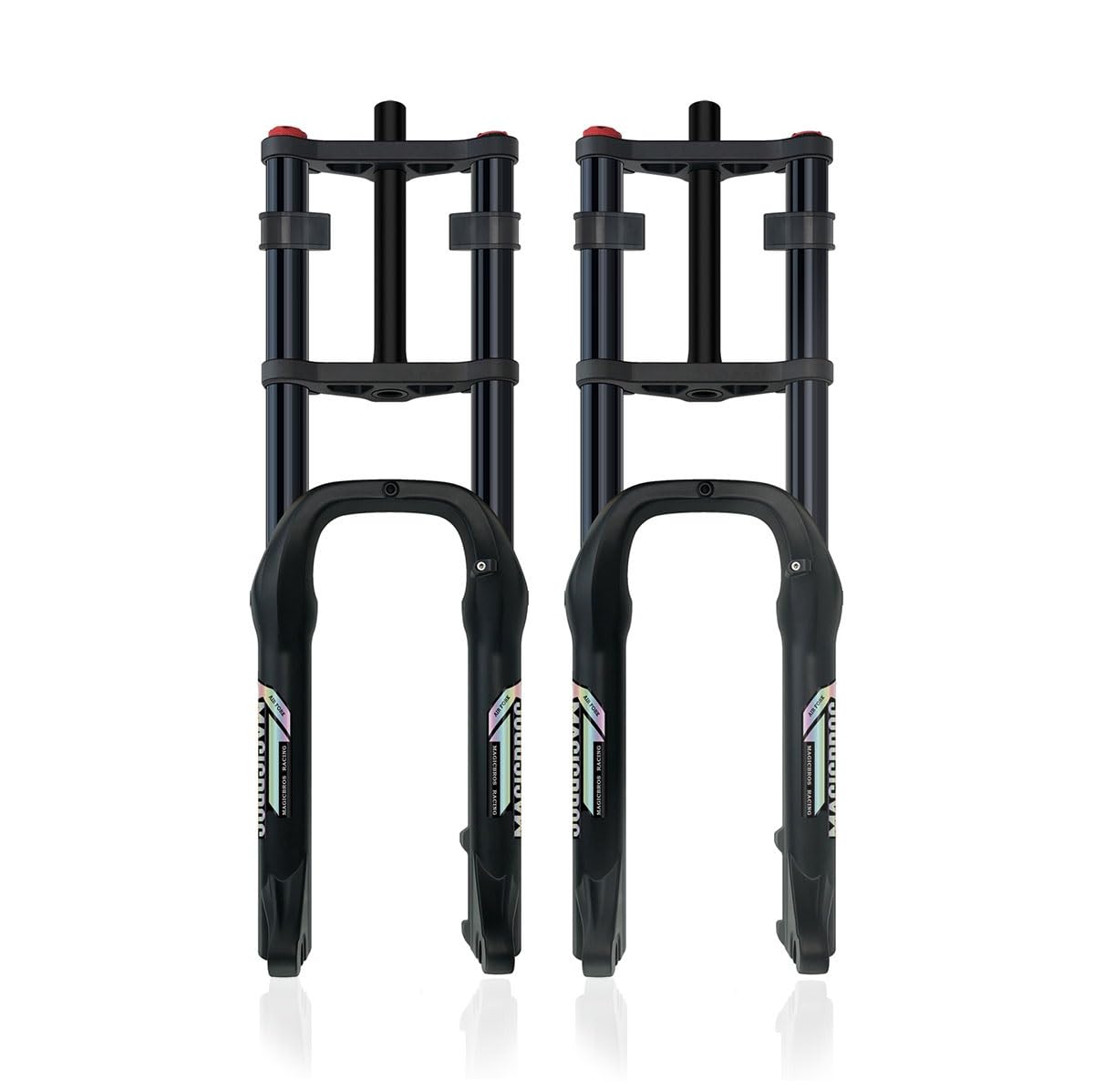 WIQUYBML 20/26 Inch Fat Mountain Bike Fork 4.0" Tire Snow Travel 190mm 1-1/8" Straight Double Shoulder Downhill Air 9 * 135mm QR Damping Adjust For Electric Front