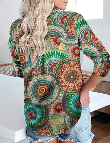 Image of Magritta Women's Shirts Fashion Casual Loose Fit Long Sleeve Button Down Lightweight Collared Blouse Tops