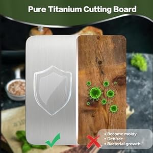 Titanium Cutting Board 100 Pure Titanium Cutting Boards for Kitchen Cutting Edge Hygiene Durability Double Sided Titanium Cutting Mat for Meat Fruit Vegetable S Size