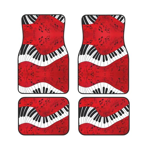 Alfombrillas universales de piano para coche juego de 4 piezas impermeables