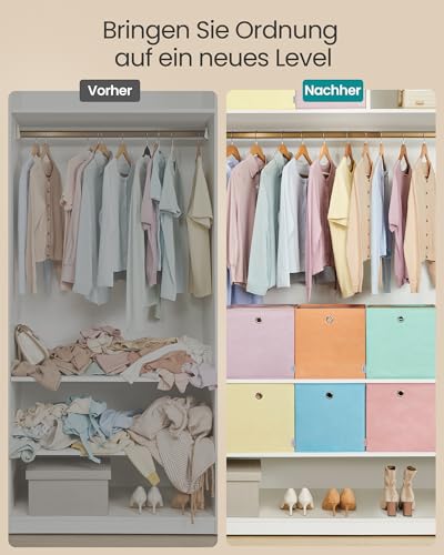 SONGMICS Aufbewahrungsbox, 6er Set, Ordnungsboxen, geruchsneutral, Faltbox, 33 x 33 x 33 cm, Stoffbox, für Würfelregal, Organizer bunt, Aufbewahrungskorb, für Schlafzimmer, Wohnzimmer RFB233X01