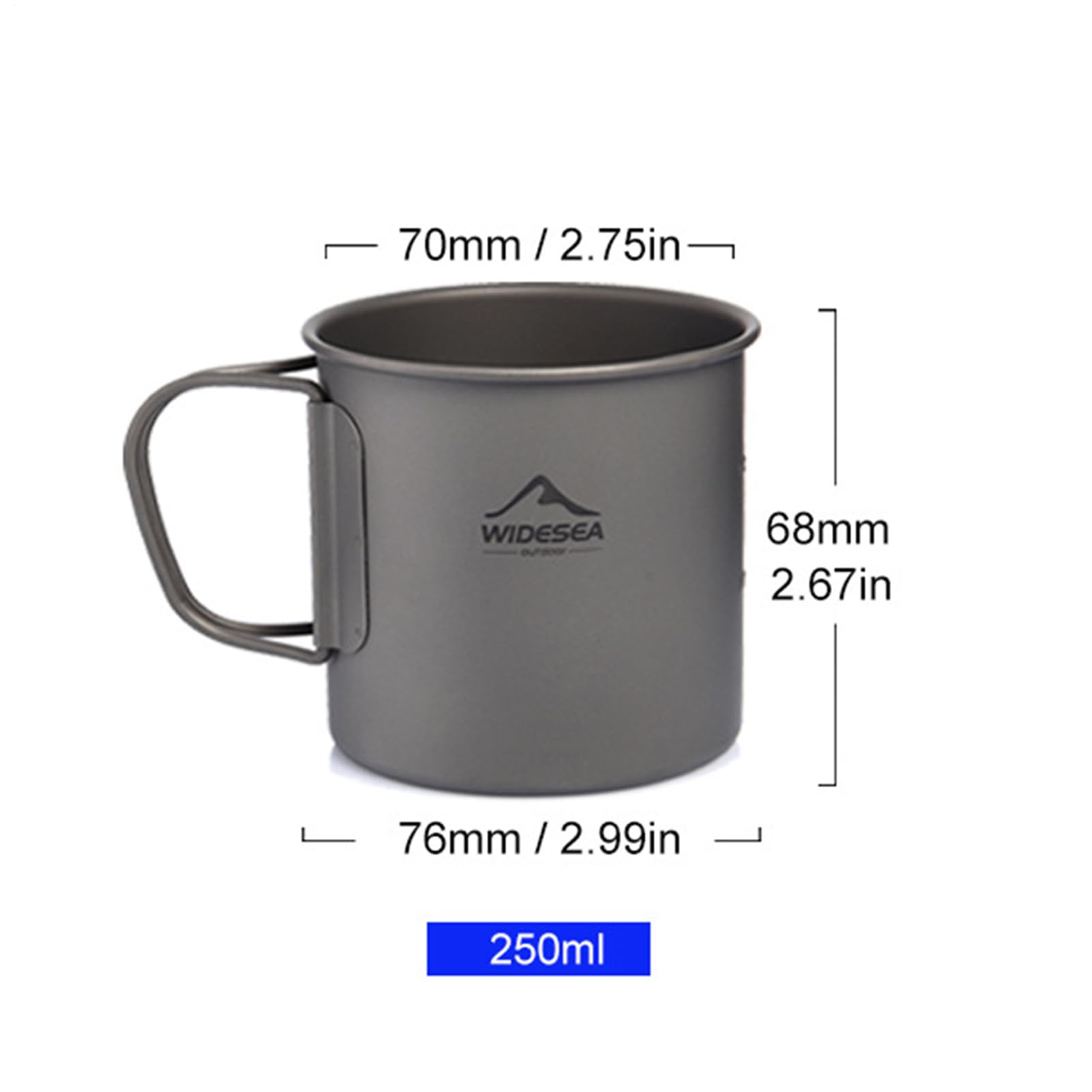Tazza da campeggio, leggera, salvaspazio, in titanio, per picnic, viaggi, trekking, alpinismo, escursioni