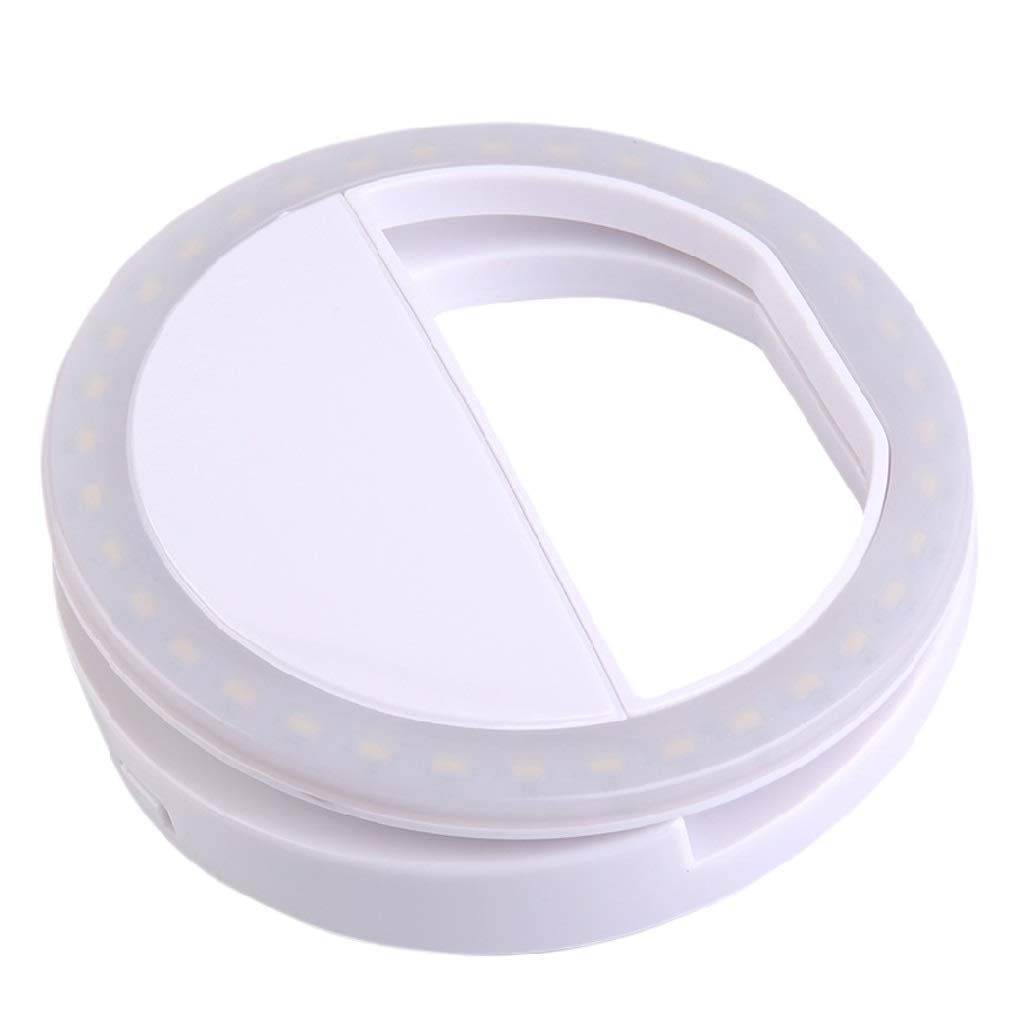 Selfie Selfie Ring Light, Small Clip on LED Video Conference Lighting Video Light Enhancing Up Portable Selfie Lamp Flashes Lights (Color : White)