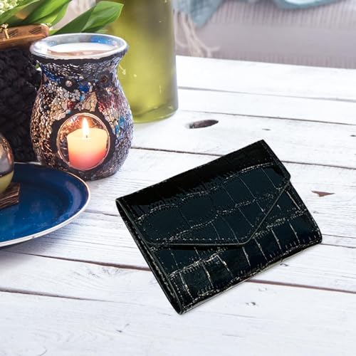 Mini Short Fold Wallet PU Leather Card Holder Organizer Stylish Black Pocket Purse for Women2