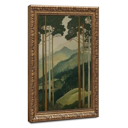 Affiche sur toile montagnarde haut de gamme aux finitions artistiques rétro