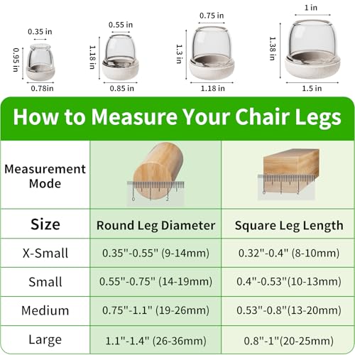 Image of 24PCS Silicone Chair Leg Floor Protectors for Hardwood Floors Fit:0.75-1.1 inch | Round Felt Furniture Pads Rubber Chair Leg Caps, Bar Stool Leg Floor Protectors, Anti-Scratch & Reduce Noise, Clear