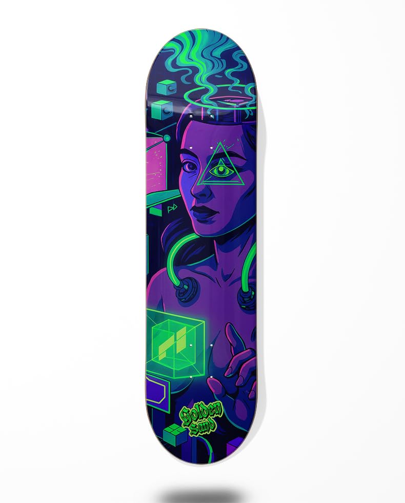 Golden Sand monopatín Skate Skateboard Deck Tabla - Exos 8.25¨