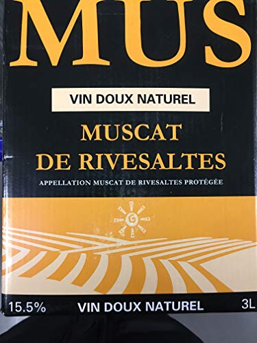 Muscat de Rivesalte | Vin doux naturel | Cubi Bag in Box 3L | Appellation Muscat de Rivesaltes Protégée | 15,5% | 3 litres Cover