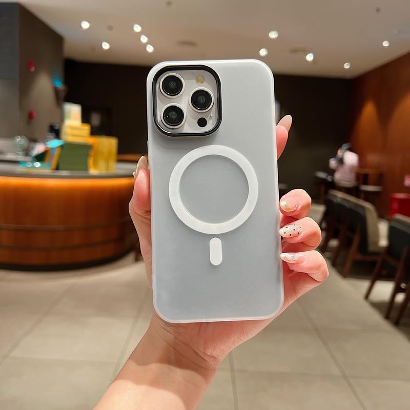 Image of LuxuryKase Magnetic Silicone Candy Case for iPhone 14 Pro | MagSafe Compatible | Slim Protective Case | Lightweight & Flexible | Wireless Charging | Soft Matte Finish - Black