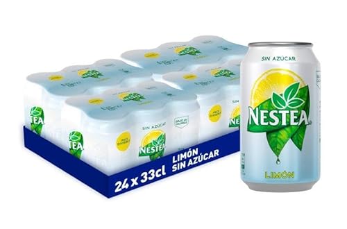 Nestea Chá com limão zero, lata 33 cl x 24 unidades | sem açúcar, sabor refrescante e natural, ideal para desfrutar do frio