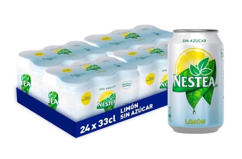 Nestea - Té con Limón Zero, Lata 33 cl x 24 uds | Sin Azúcar | Sabor Refrescante y Natural | Optimo para Disfrutar Frío