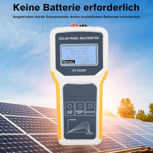 Miniatura 2 de Buyweek 1600w Panel Solar Mppt Tester, Multímetro Digital De Panel Fotovoltaico Con Pantalla Lcd Iluminar Desde El Fondo, No Requiere Energía Probador De Voltaje De Circuit Para Panel Solar Pv