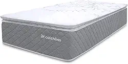 Colchão Solteirão Molas Ensacadas Pillow Top 97x203cm Premium Sleep Cinza BF ColchõesSolteirão