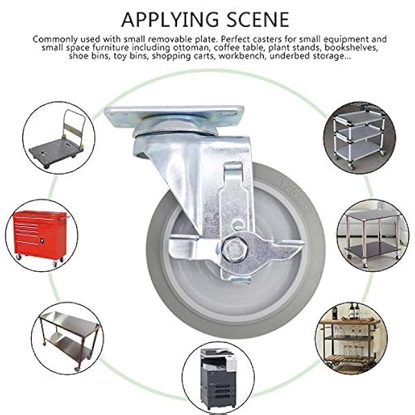 Casoter A21 Series TPR Material Heavy Duty Ruedas Ruedas Set