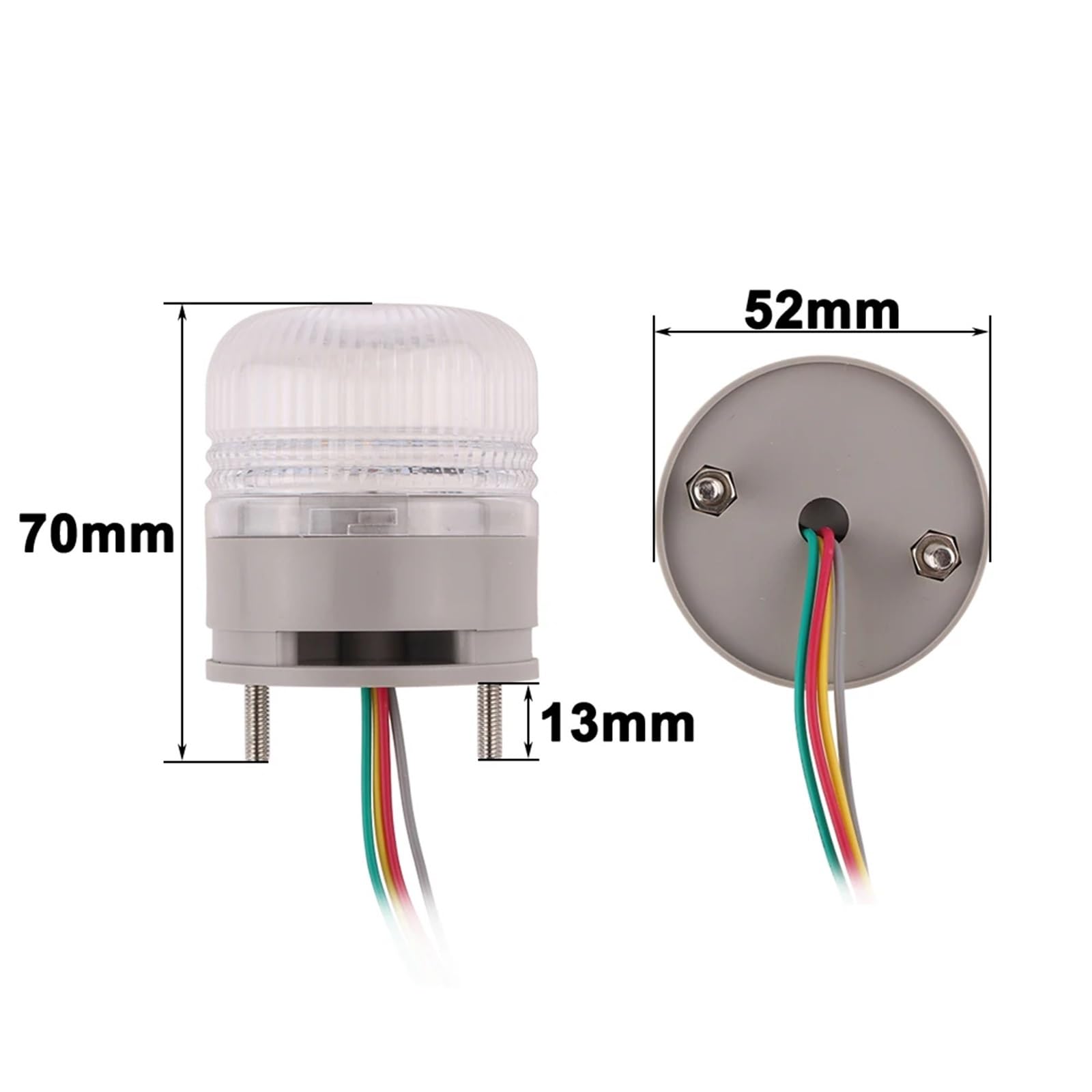 D-5002T 3-kolorowy mały sygnał ostrzegawczy wskaźnik LED alarm bezpieczeństwa stały / migające światło DC 12 V 24 V AC110 V 220 V (stały brak dźwięku, DC24V)