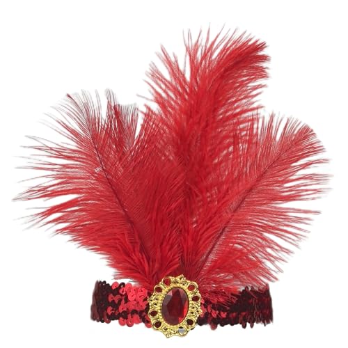 Coiffe à Plumes 2 pièces Coiffe Bresilienne Plume Carnaval Style Années 20 Flapper Coiffure de Showgirl pour Femmes Accessoire de Carnaval et Fêtes...