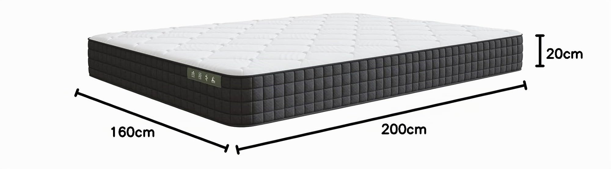 Novilla Materasso 160x200, Materasso Matrimoniale, Altezza 20 cm, Gel Memory Foam, Schiuma Traspirante in Fibra di Bambù, Supporto Comfort, Media Rigidità