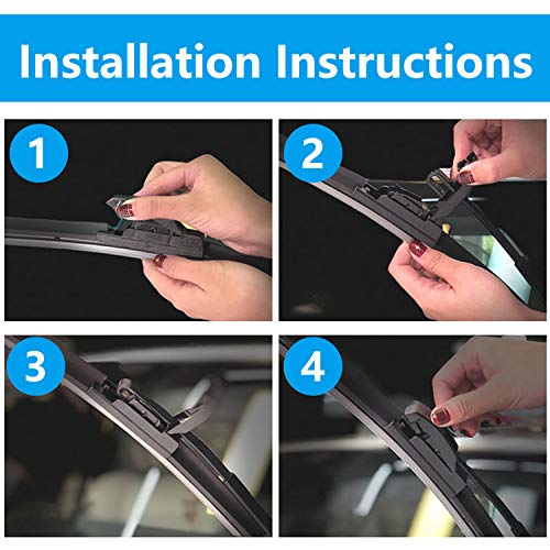 HDMart Windshield Wiper Blades Custom Fit for Toyota 2019 2018 2017 2016 Car Rain Wipers