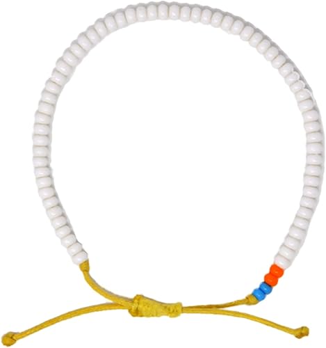 Ubuntu Life Pulsera de cuentas hecha a mano, pulsera de cuentas de cristal de una sola hebra con cierre deslizante, hecha de materiales veganos,