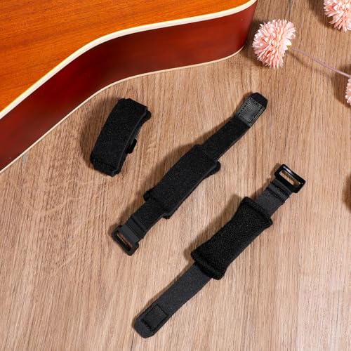 Image of 3 Pcs Guitar String Dampener, Guitar Fret Mute Wrap, Bass String Muter Bass Muffler Silencer Damper Strap Adjustable Guitars Strings Dampener, Guitars Accessories