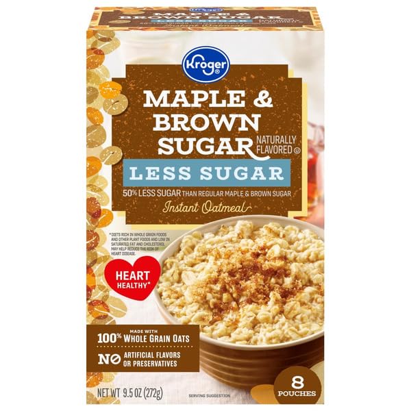 Avena Instantánea Maple & Brown Sugar Menos Azúcar, 9.5 oz, 8 Paquetes