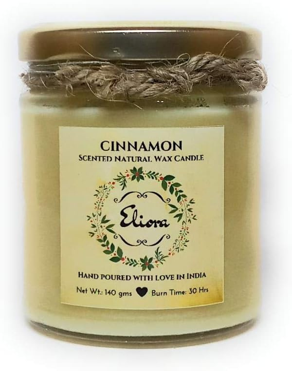 Eliora Cinnamon Scented Soy Blend Glass Jar Candle