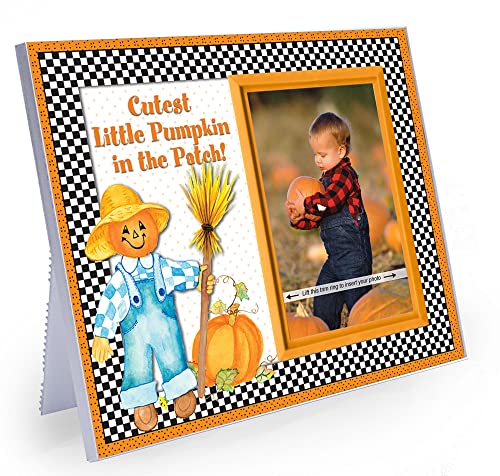 Cutest Pumpkin in The Patch | Pumpkin Frame Design | Photo Frame Keepsake and Tabletop Fall Seasonal Decor, Holds 3.5