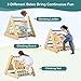 Costzon 4 in 1 Climbing Toy for Toddlers, 3-Sided Montessori Wooden Triangle Climber with Sliding Ramp, Climbing Net & Board, Kids Boys Girls Indoor Home Daycare Gym Playset Birthday