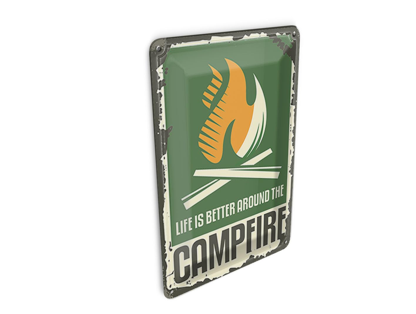 Femer Girls Multicoloured Tin Postcard Camping 10 X 14 Cm Campfire Life Is Better Metal Decorative Sign