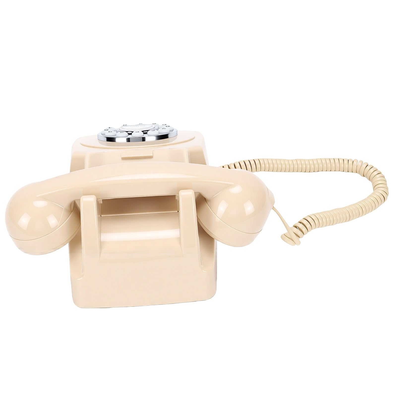Luocute Telefono Bluetooth retrò, Telefono Fisso Cordless con Ricevitore e Vivavoce per Ufficio Domestico, Chiamate in Vivavoce e Riproduzione Musicale Tramite Smartphone, Ricaricabile