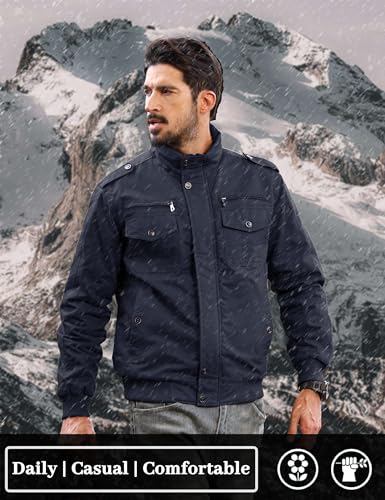 Image of TACVASEN Men's Lightweight Military Cotton Jacket Casual Windbreaker Coat