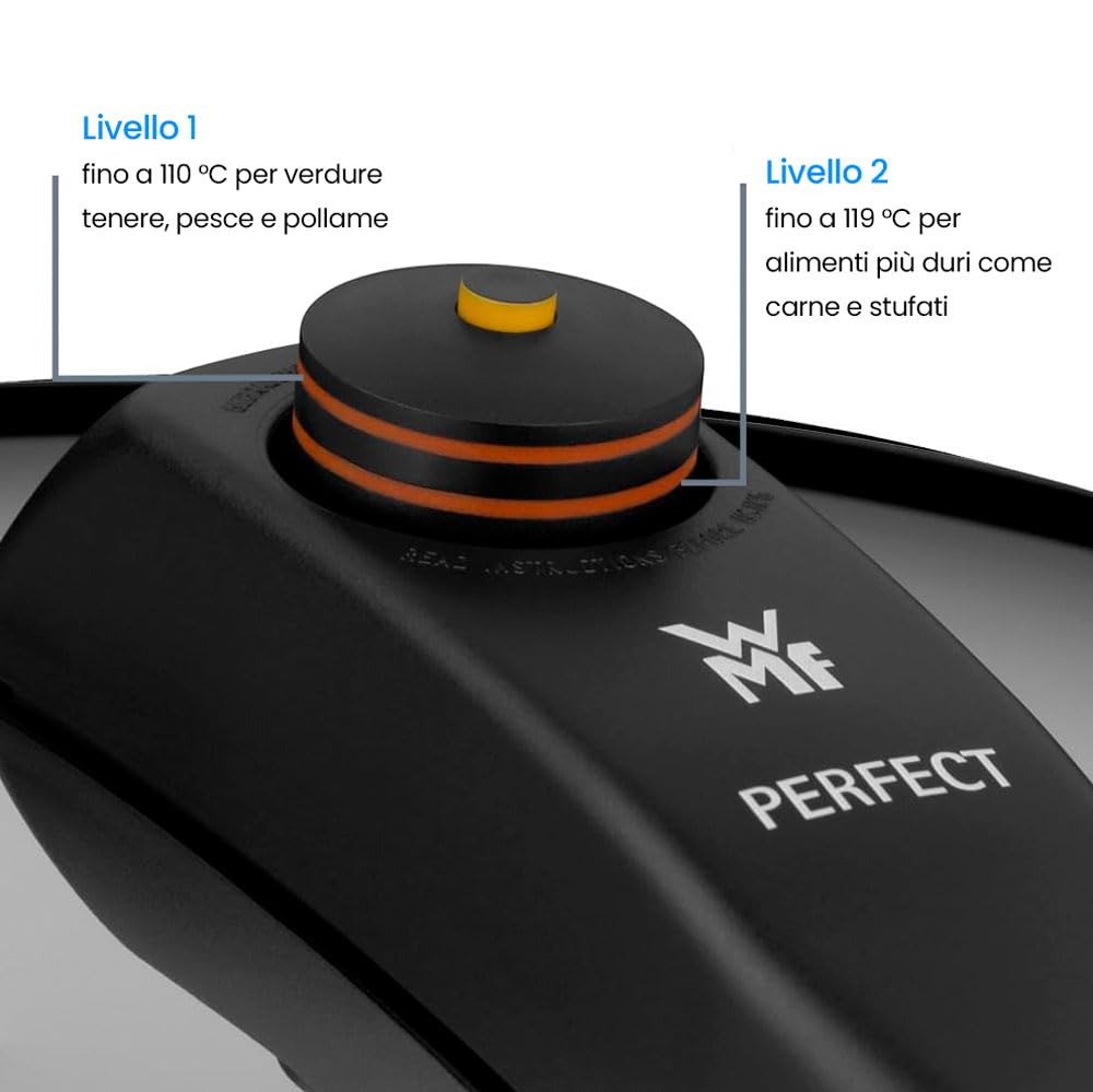 Anakel Home Manico di Ricambio per Coperchio Pentola Express Perfect 08.9180.6030 Compatibile con la Gamma di Pentole WMF Perfect, Colore Nero, Nuova Versione con Indicatore di Pressione a Spillo