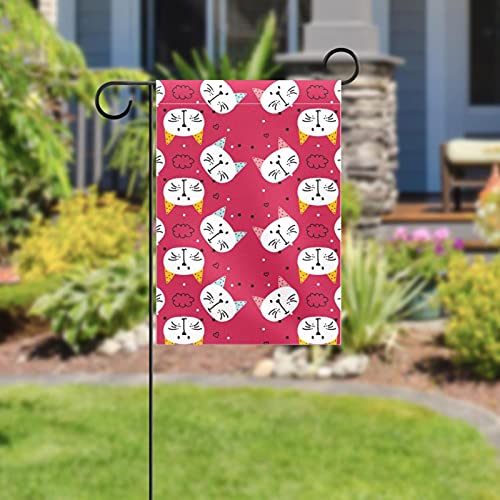 Drapeau de jardin chat mignon imprimé double face pour décoration extérieure - 5