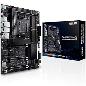 ASUS AMD AM4 Pro WS X570-Ace ATX Workstation Motherboard with 3 PCIe 4.0 X16, Dual Realtek and Intel Gigabit LAN, DDR4 ECC Memory Support, Dual M.2, U.2, and Control Center