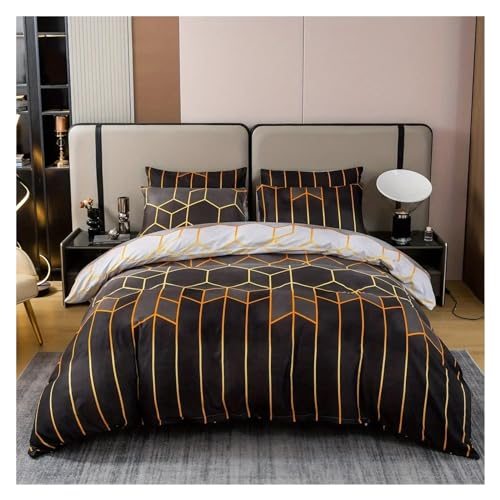 Couvercle de couette à microfibre lavable : parure de lit rétro 4 pièces confortable