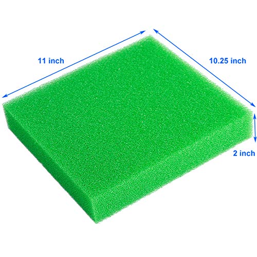 Image of AQUANEAT Aquarium Filter Sponge Open Cell Foam Sheet Bio Sponge Filter Media Pad HMF Fish Tank Sump Divider (11 inch Lx 10.25 inch W x 2 inch H, Green)